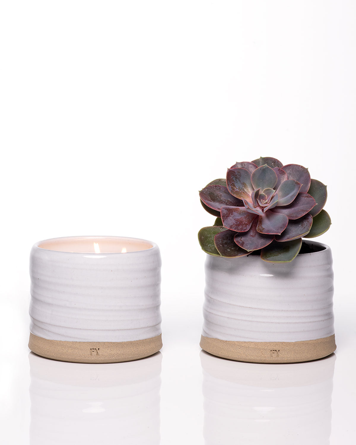 FREE-YOURSELF handpoured candles & succulent in ceramic planter