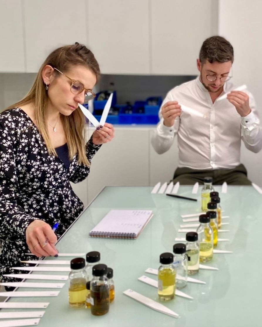 Perfumers testing scents
