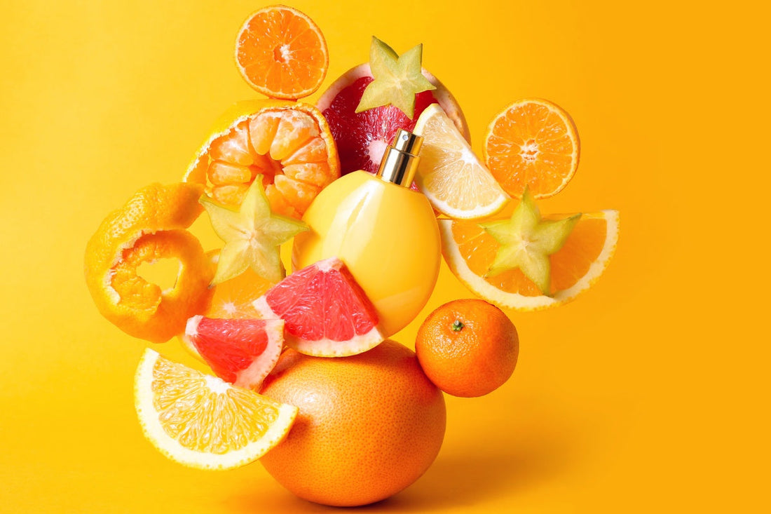 Bright citrus arrangement highlighting notes found in the best fruity perfumes