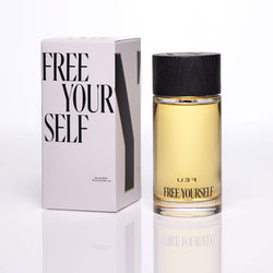 FREE YOURSELF EDP fragrance bottle and box, 100ml, clean scent.