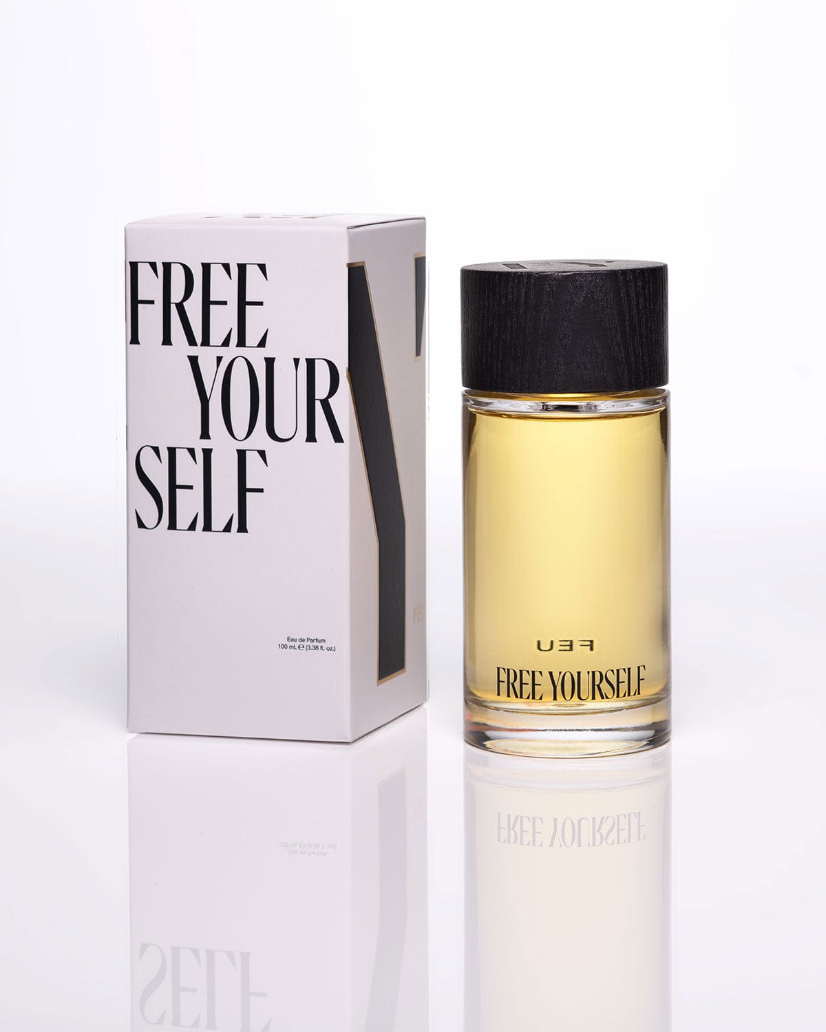 FREE YOURSELF EDP fragrance bottle and box, 100ml, clean scent.